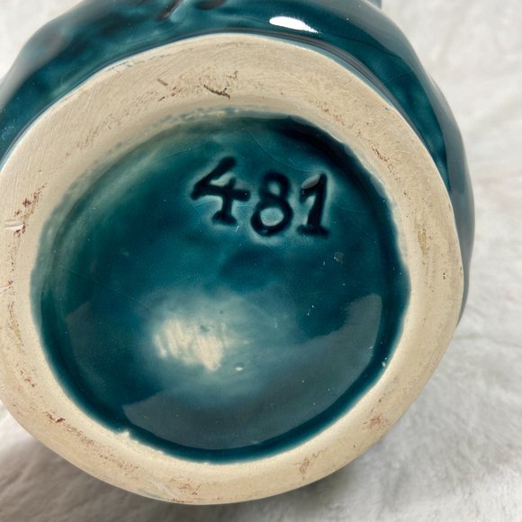 English water lily pitcher Pottery 481 New Arsenal pottery Teal Pink - Picture 4 of 11